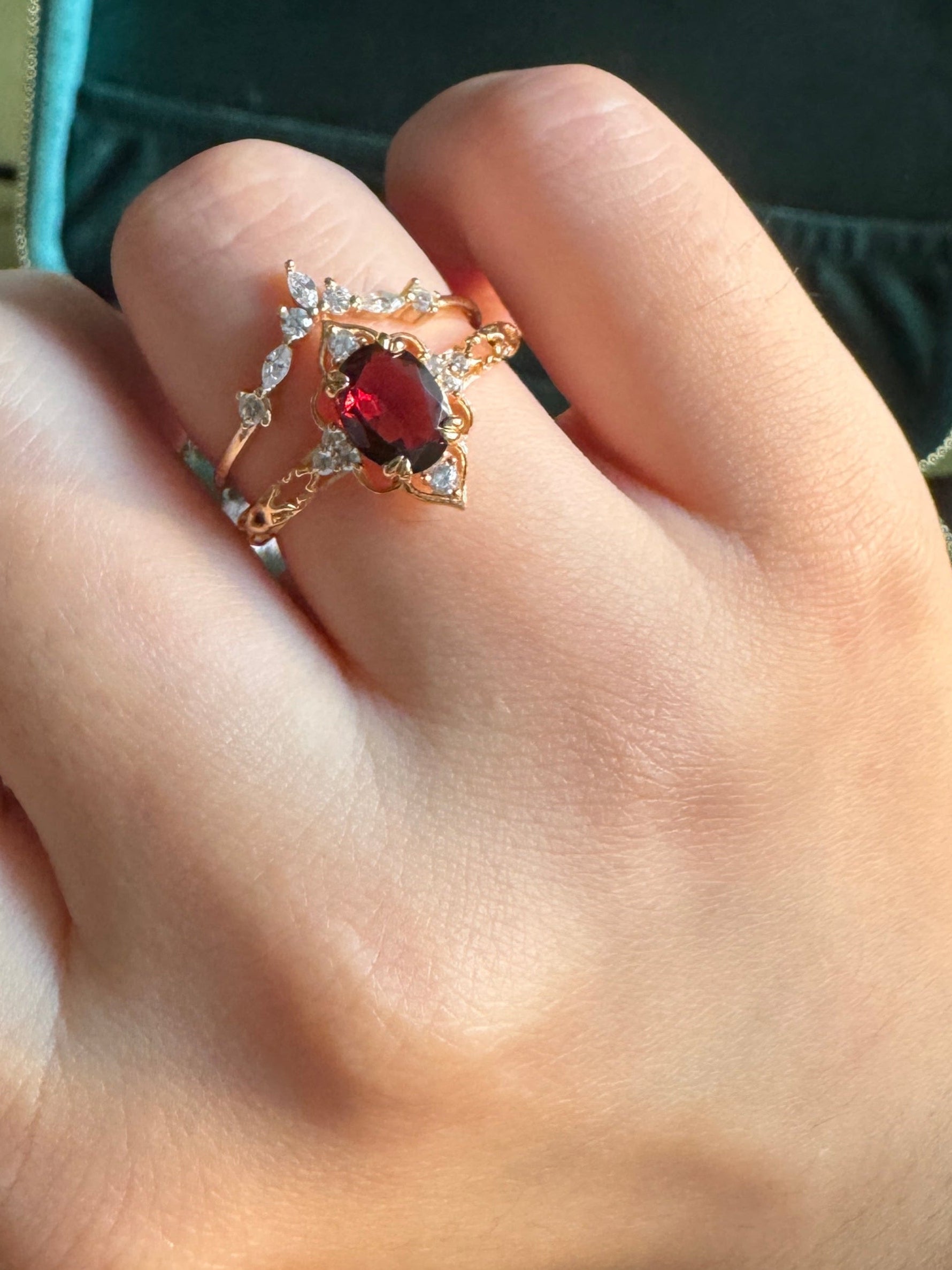 Vintage Crimson Garnet Ring