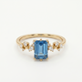London Blue Emerald-Cut Topaz Ring