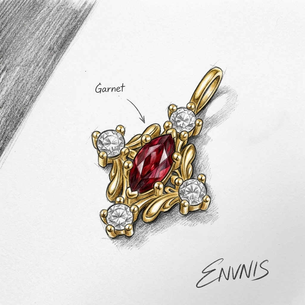 Marquise Garnet Pendant