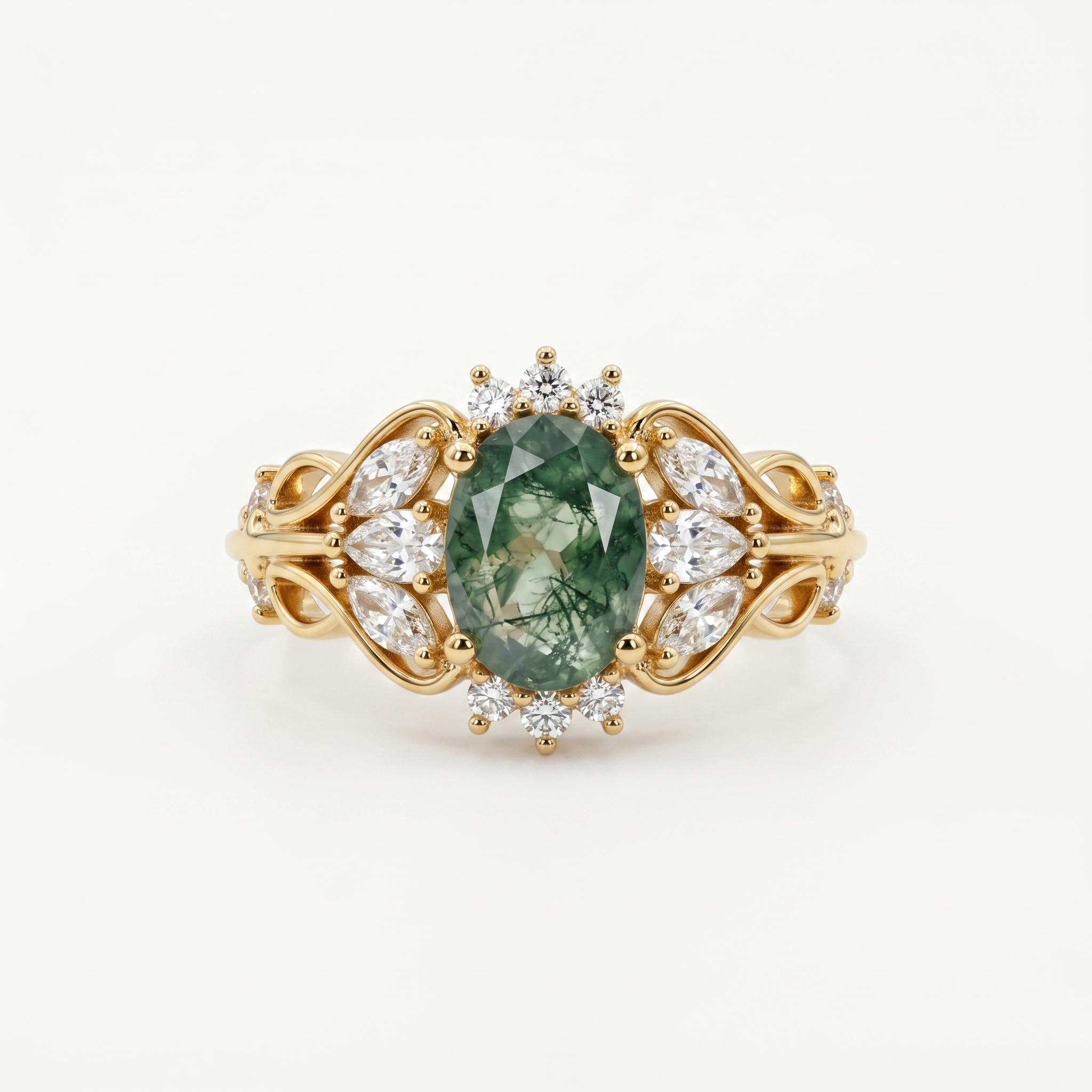 Moss Agate Verdant Grace Ring