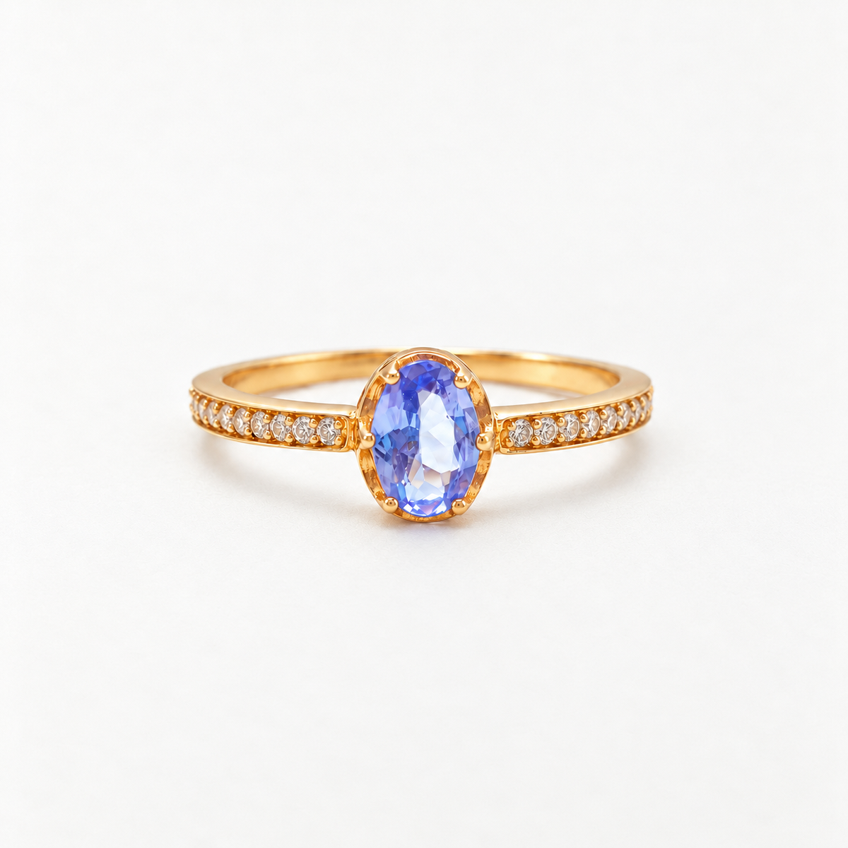 Oval Tanzanite Pavé Ring