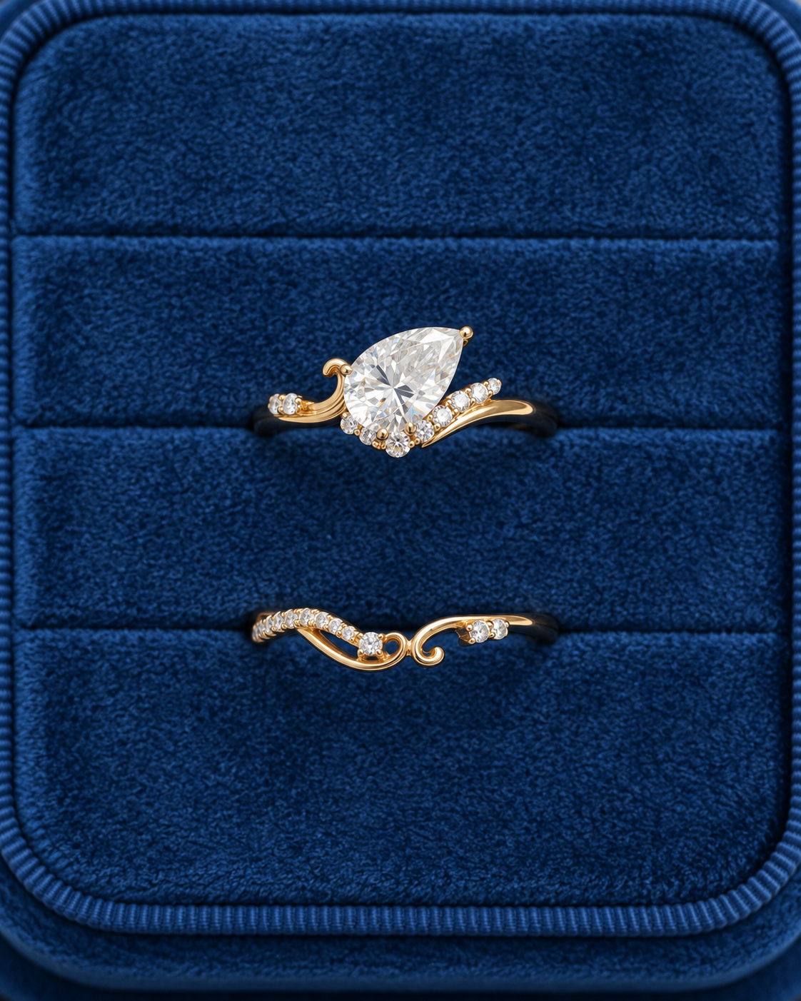 Bague Pavée Moissanite Taille Émeraude