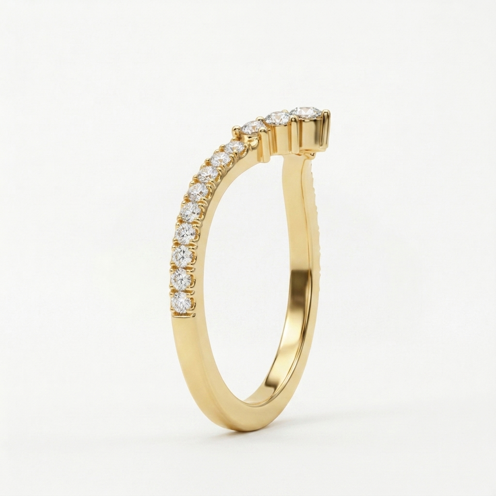 Petite V-Shaped Moissanite Stacking Ring