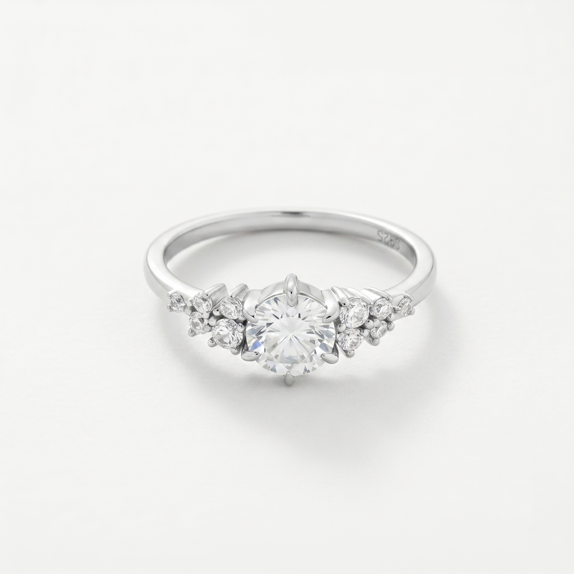 Round Moissanite Cluster Ring