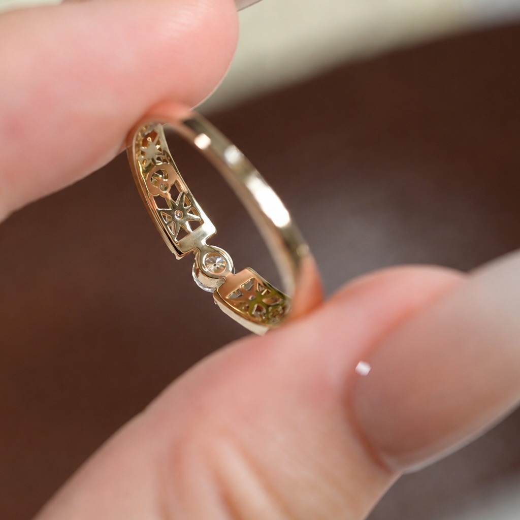 Vintage Openwork Moissanite Ring
