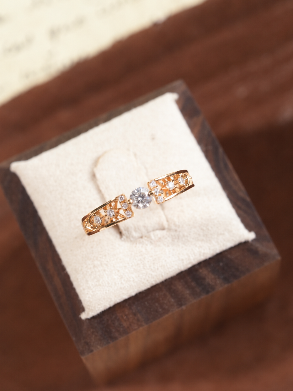 Vintage Openwork Moissanite Ring