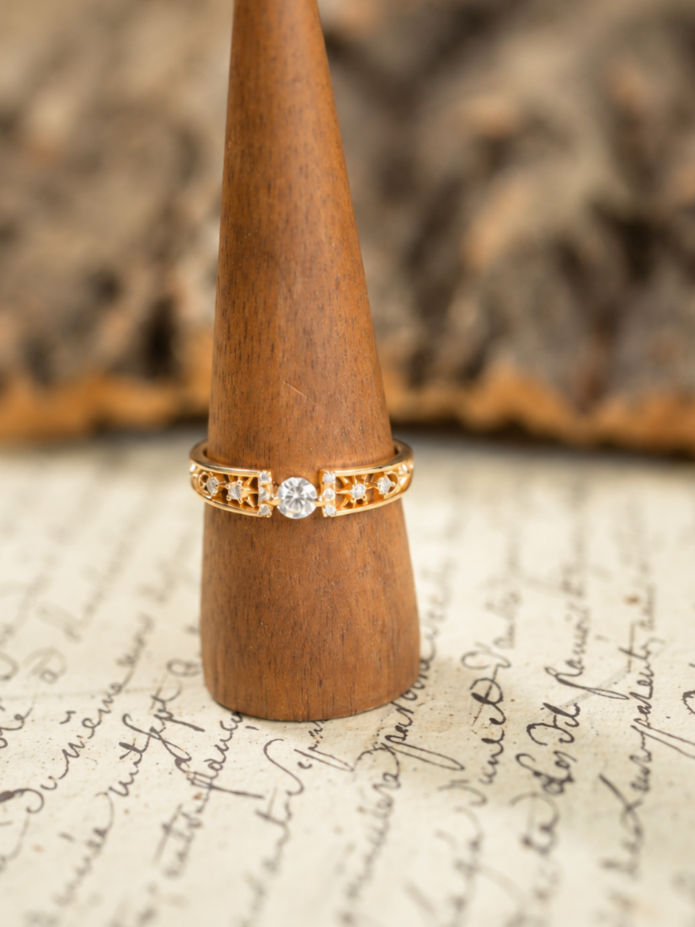 Vintage Openwork Moissanite Ring