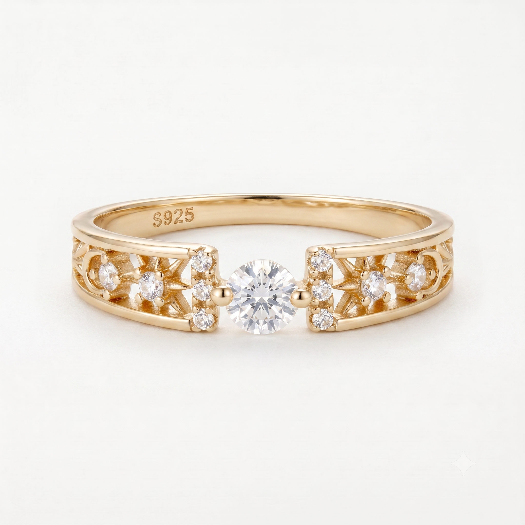 Vintage Openwork Moissanite Ring