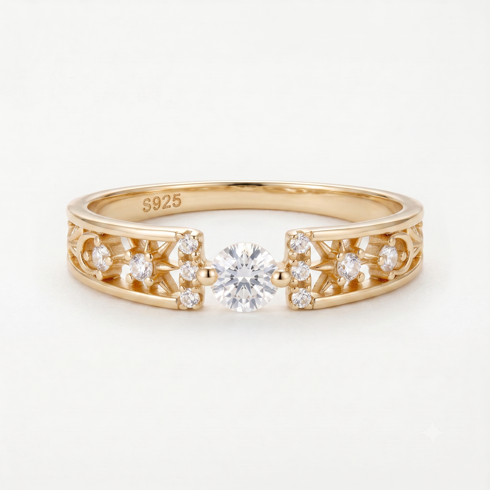 Vintage Openwork Moissanite Ring