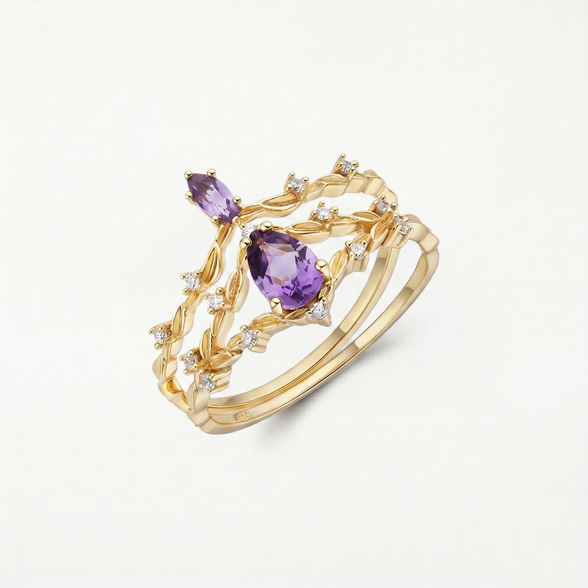 Anello Set Impilabile Diadema Vite Viola