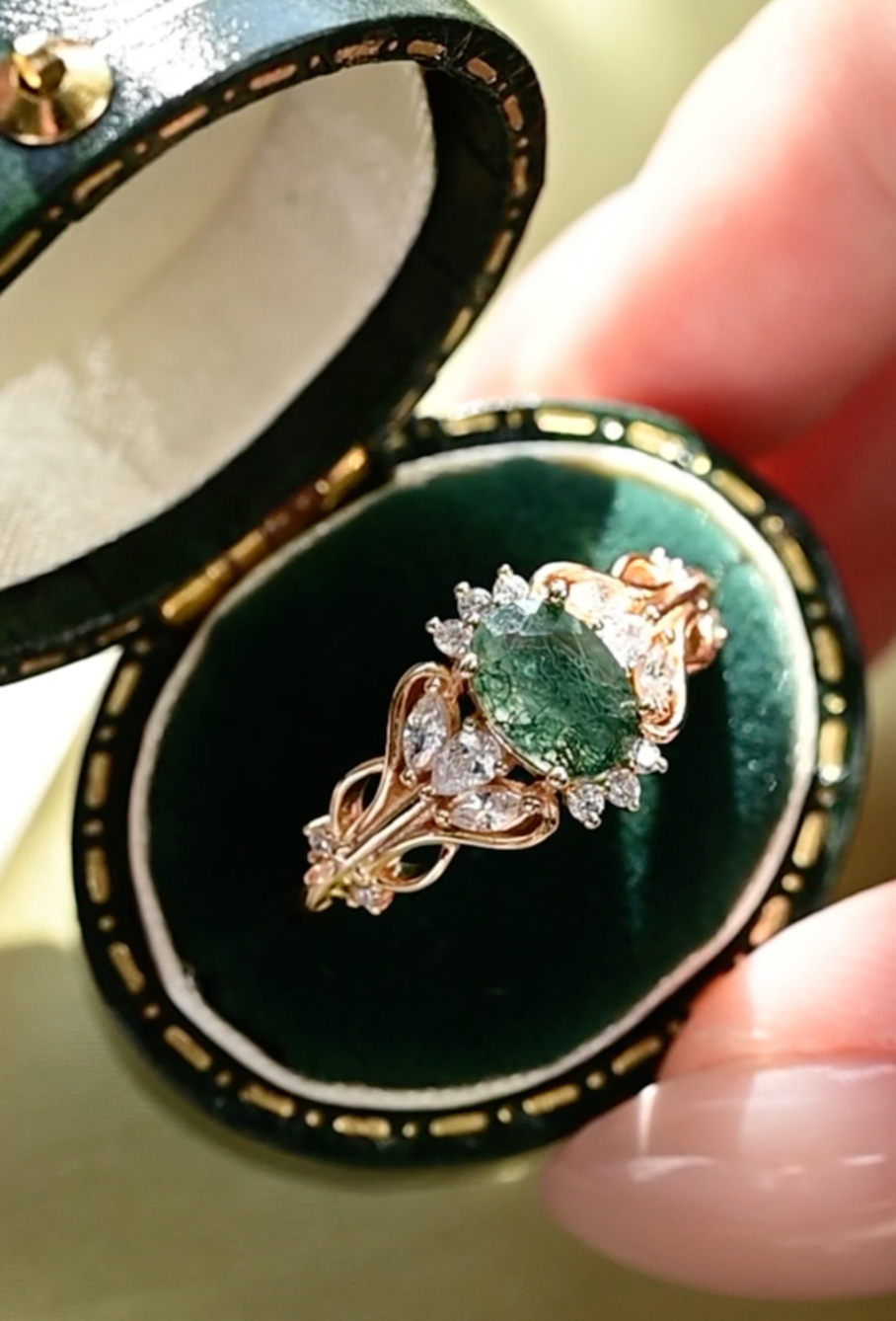 Moss Agate Verdant Grace Ring