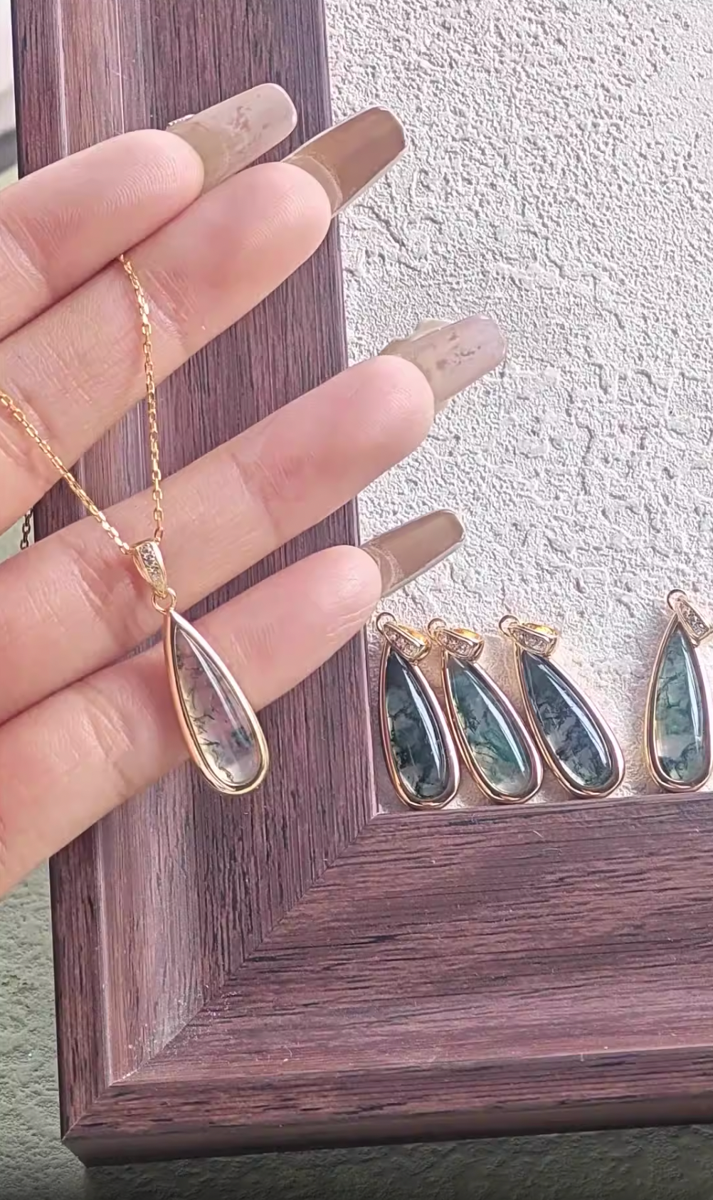 Nature’s Teardrop Moss Agate Necklace