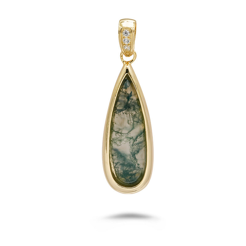Nature’s Teardrop Moss Agate Necklace
